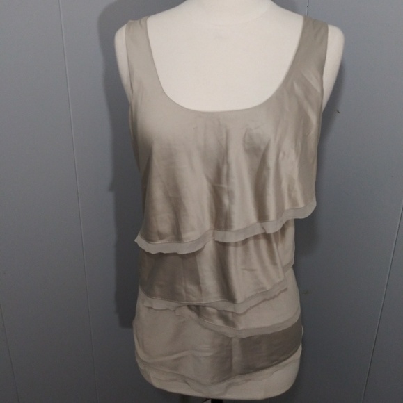 Ann Taylor Tops - Ann Taylor Satin Tiered Sleeveless Top